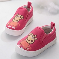 รองเท้าผ้าใบ-Canvas-แบบสวม-Peppa-Pig-สีชมพูเข้ม