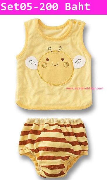 ชุดเสื้อกางเกงลายผึ้งน้อย