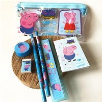 กระเป๋าพร้อมเครื่องเขียน-PEPPA-PIG-สีฟ้า