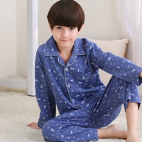 ชุดนอนเด็กแขนยาว-ลาย-MR.Bear-สีฟ้า(size-130-160)