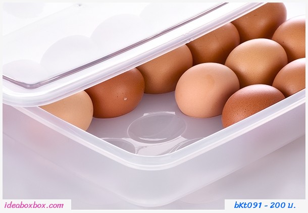 กล่องพลาสติกเก็บไข่ไก่ 20 ช่อง สีขาว