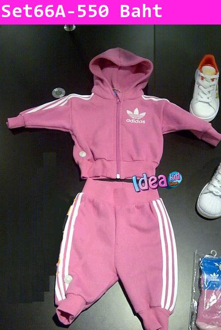 ชุดกีฬา adidas สีชมพู