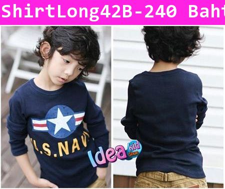 เสื้อยืดแขนยาวสีกรม U.S. NAVY