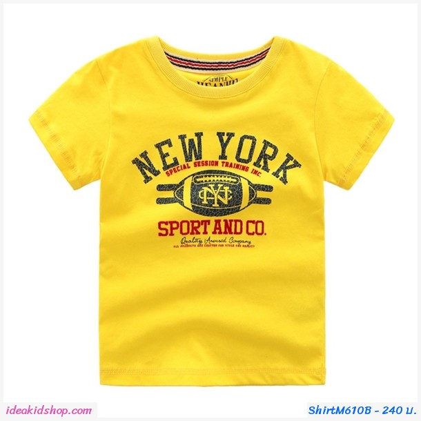 เสื้อยืดแฟชั่น NEW YORK (เด็กโต7-12ปี) สีเหลือง