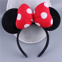 ที่คาดผมแฟชั่น-ลายจุด-Minnie-Mouse-สีแดง