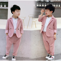 ชุดสูทชมพู-สไตล์เกาหลี-เสื้อสูทพร้อมกางเกง-สีชมพู
