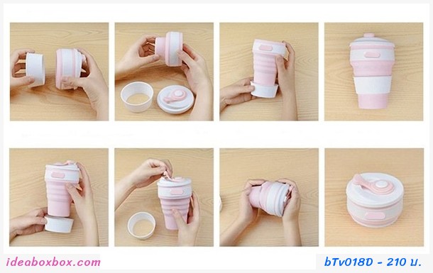 แก้วน้ำพับได้พกพา Hand Cup Outdoor สีฟ้า