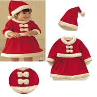 ชุดเดรสเด็กผู้หญิง-Xmas-Santy-สีแดง-(ได้2ชิ้น)