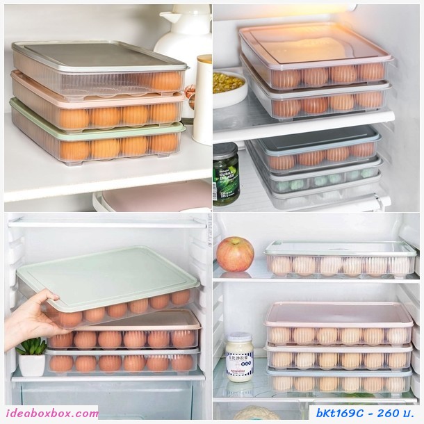 กล่องเก็บไข่ 24 ช่อง สีฟ้า(1 แถม 1)