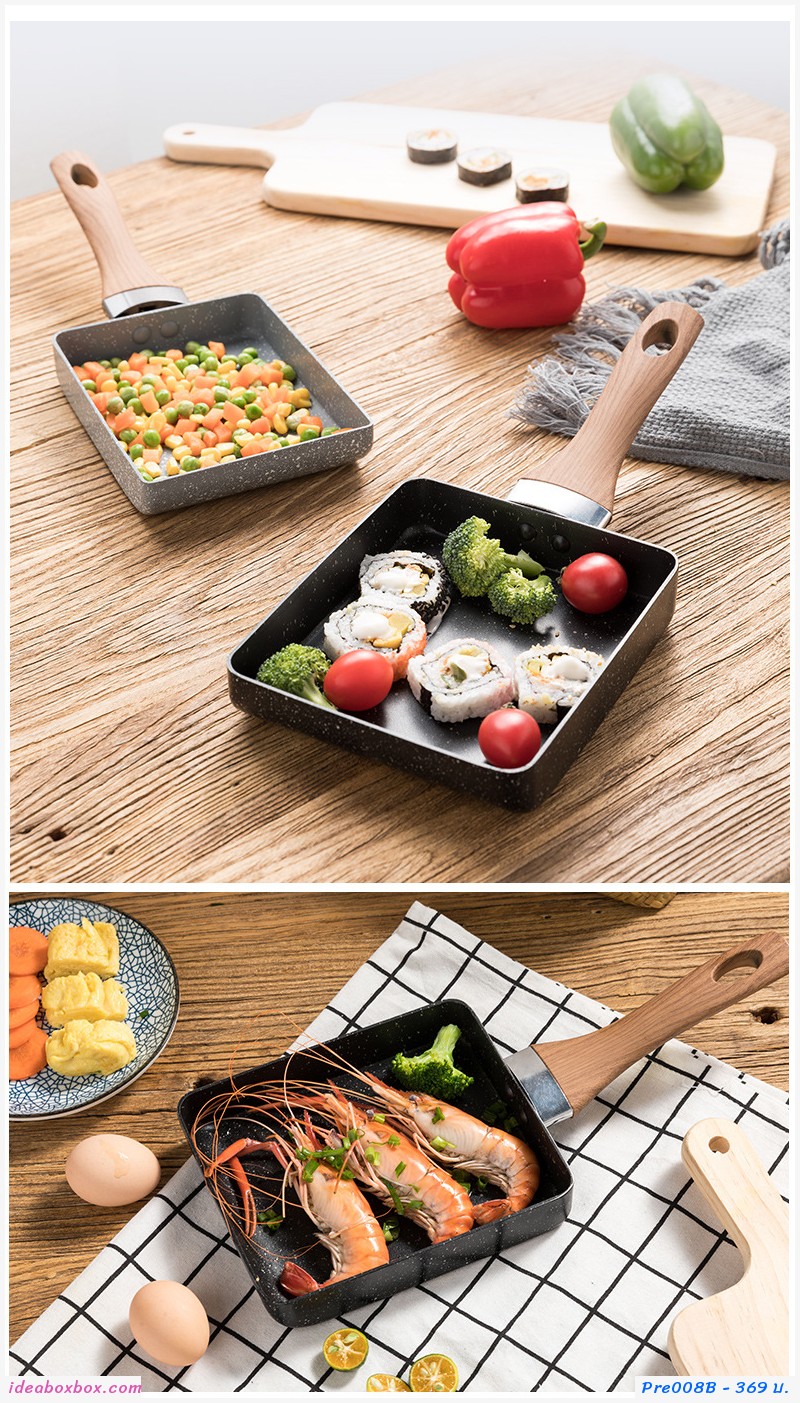 PreOrder กระทะไข่ม้วน กระทะสี่เหลี่ยม Non-Stick สีดำ