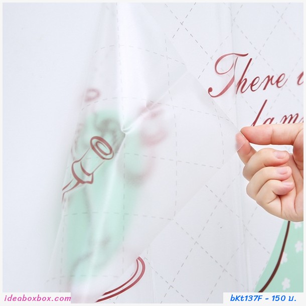สติ๊กเกอร์กระดาษมันกันน้ำมัน Transparent F(2 อัน)
