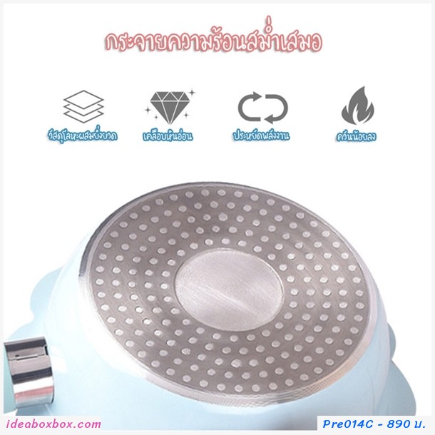 PreOrder เซตหม้อกระทะ รูปดอกไม้ สีฟ้า