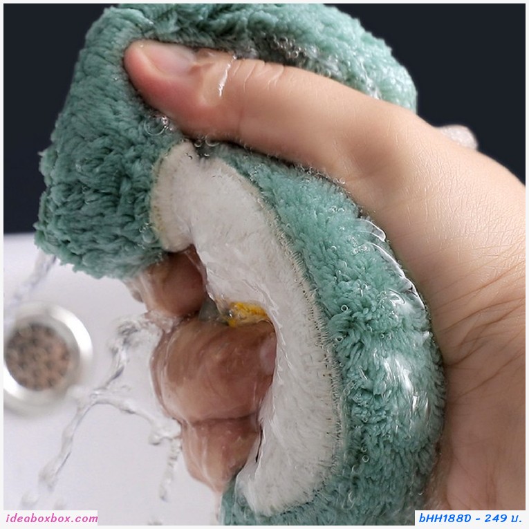 ผ้าเช็ดมือน่ารัก น้องเพนกวิน สีกากี(เซต 2 ผืน)