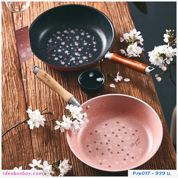 PreOrder กระทะ non stick26 ซม Cherry ซากุระ สีชมพู