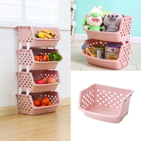 Preorder-ชั้นตะกร้า-Fruit-Shelf-4-ชั้น-สีชมพู