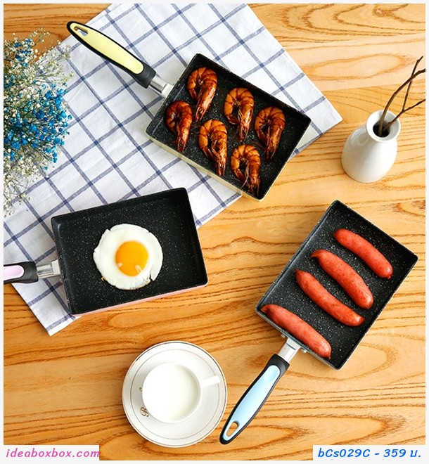 กระทะไข่ม้วน Non-stick 18ซม สีเหลือง