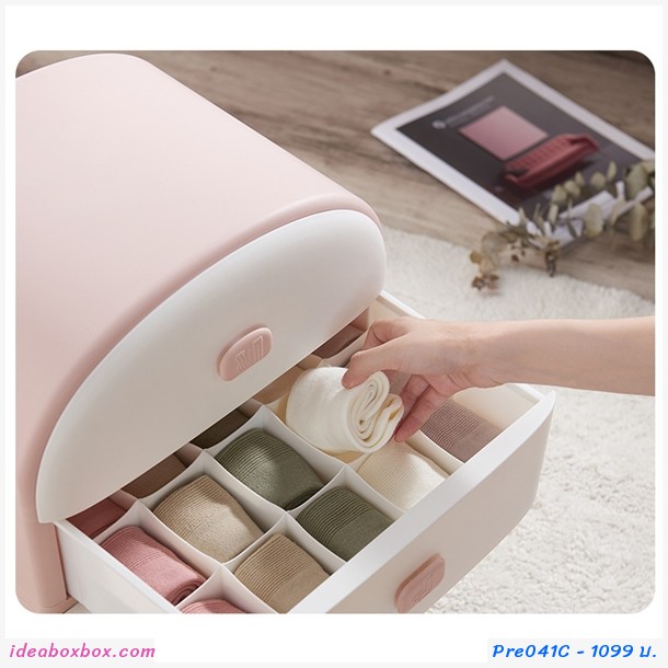[Pre]ตู้ลิ้นชักเก็บของอเนกประสงค์ 4 ชั้น สีชมพู