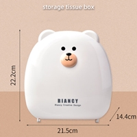 กล่องใส่กระดาษทิชชู่ในห้องน้ำ-ลายหมีBear-สีขาว