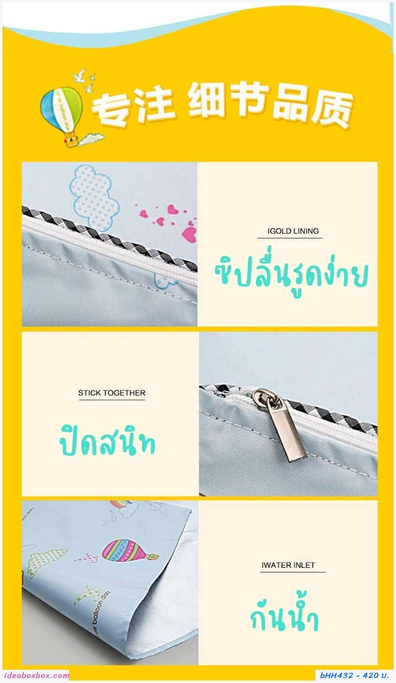 ผ้าคลุมเครื่องซักผ้าแบบฝาหน้า  7-11 kg ลายนักบิน