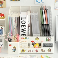 คอนโดจัดระเบียบหนังสือ-Cute-Storage-Box-สีขาว(Free-Sticker)