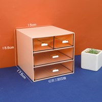 กล่องลิ้นชัก-transparent-drawer-storage-box(ฟรีสติกเกอร์)-สีส้ม