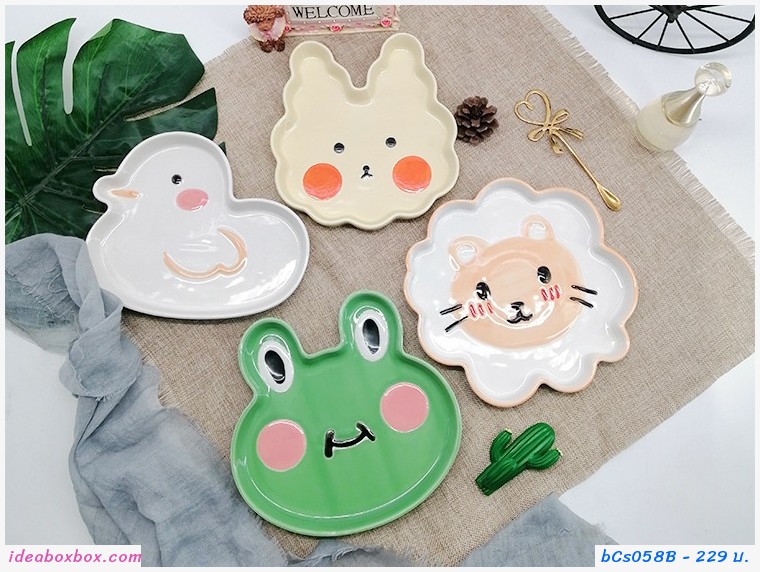 จานเซรามิก Cute animal ใส่ผลไม้ ขนมปัง ของใช้ ลายเป็ด