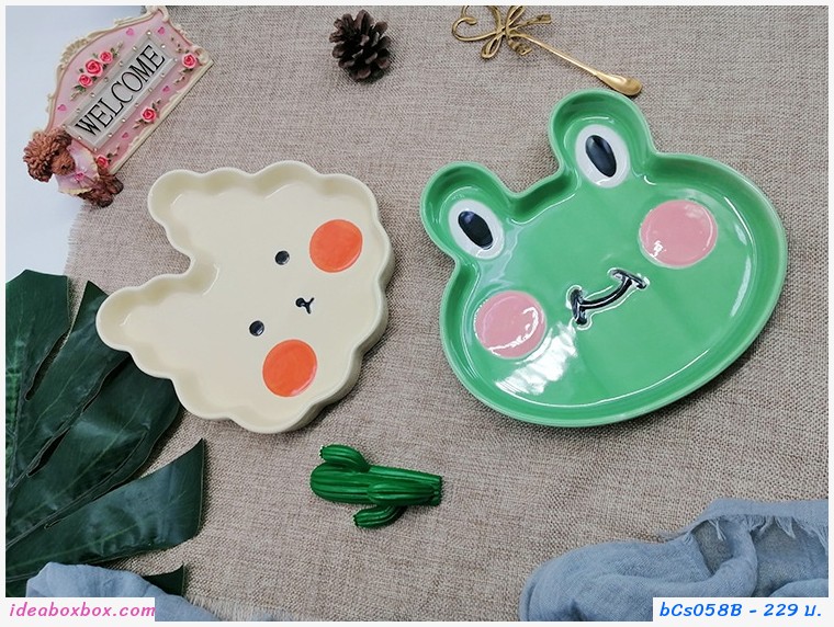 จานเซรามิก Cute animal ใส่ผลไม้ ขนมปัง ของใช้ ลายเป็ด