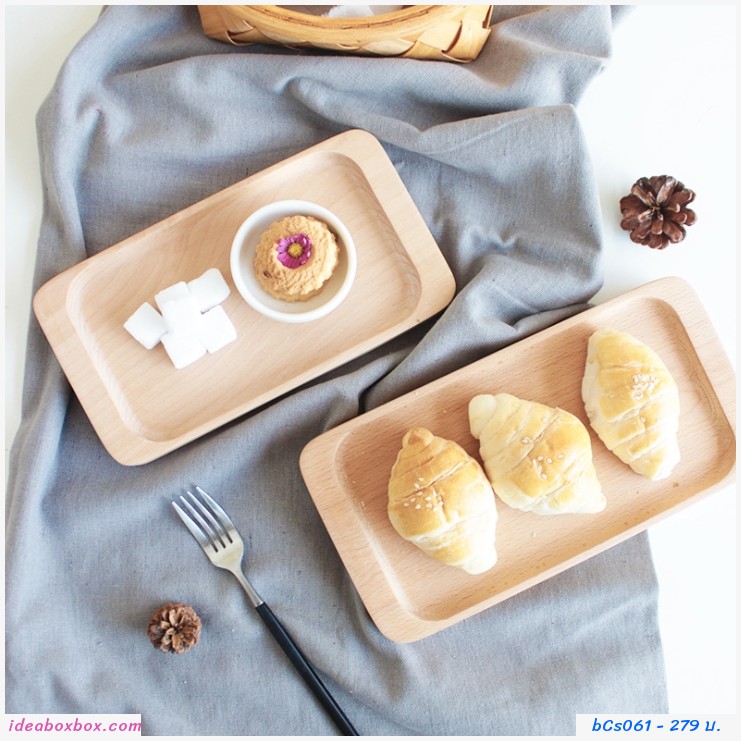 ถาดไม้แบบมีร่องจับ Japanese beech wood tray