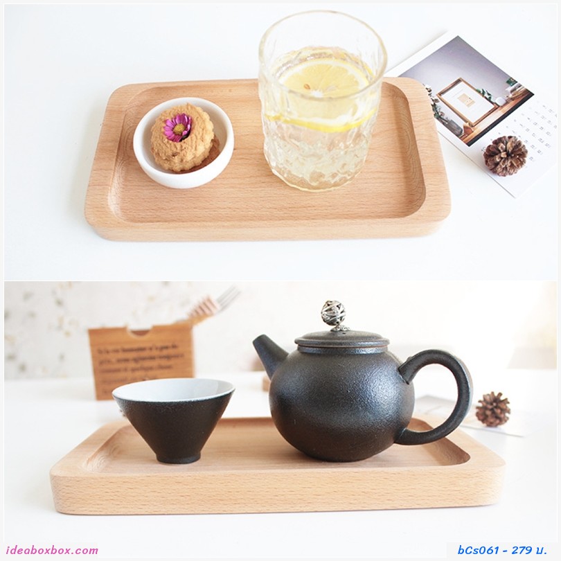 ถาดไม้แบบมีร่องจับ Japanese beech wood tray