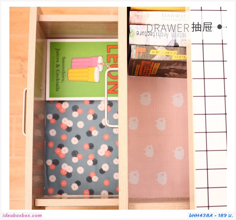 แผ่นรองกันสกปรก แผ่นรองปูโต๊ะ Waterproof Pad ลายตาราง 45x200cm สีขาว(1 แถม 1)