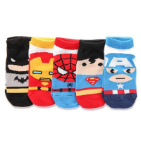 ถุงเท้าสั้นเด็ก(เซต-5-คู่):Super-Hero-เซต-A:Super-Hero-