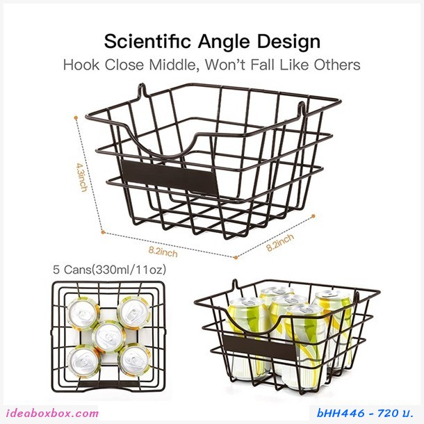 ชั้นวางตะกร้า Fruit Basket 3 ชั้น สีดำ