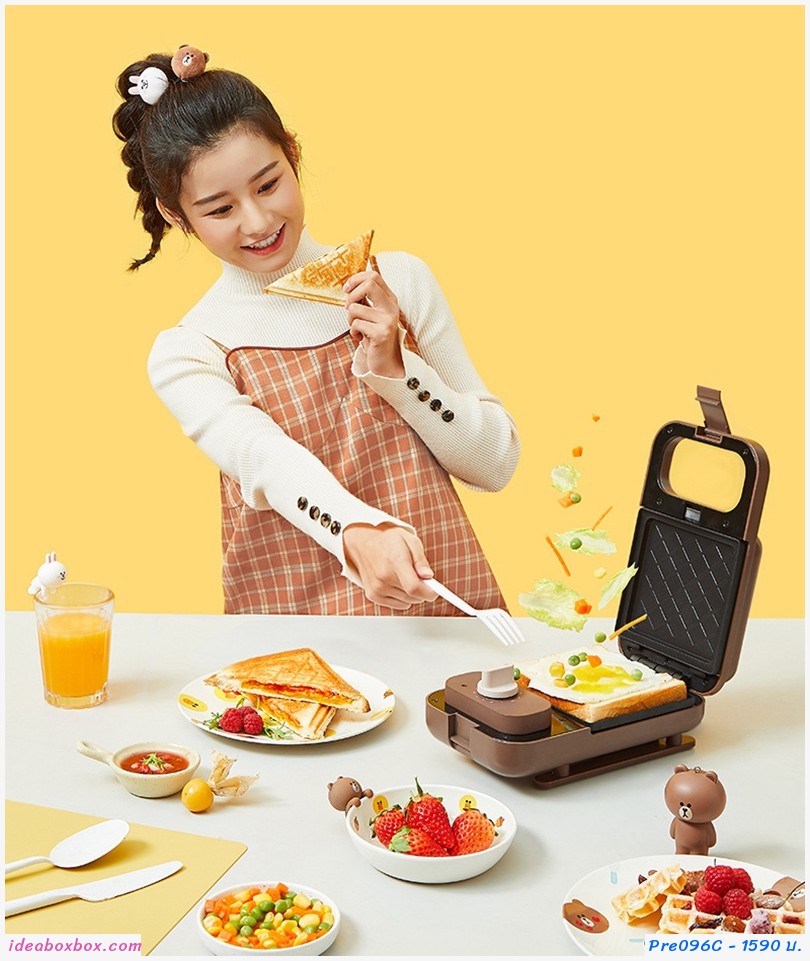 เครื่องทําแซนวิช Sandwich Breakfast Machine ลาย Brown  
