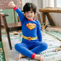 ชุดนอนเด็ก-ลายการ์ตูน:Super-Heroน้ำเงิน