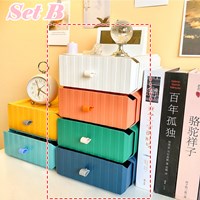 กล่องลิ้นชัก-Korea-Desktop-Storage-Box-แบบ-B(4-สี-4-ตัว)