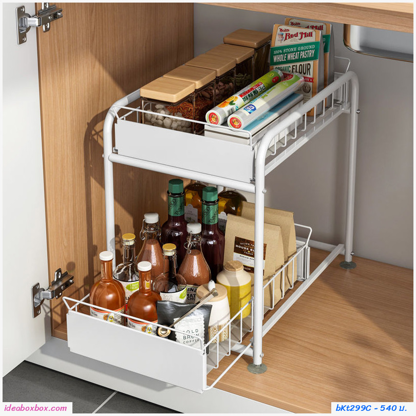 ชั้นวาง Kitchen Sink Shelf บนเคาเตอร์ ใต้เคาเตอร์ ขนาดเล็ก สีดำ 
