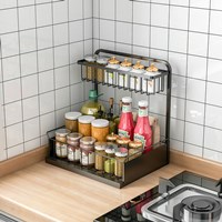 ช้้นวางของในครัว-L-Shaped-Kitchen-Sink-rack-สีดำ