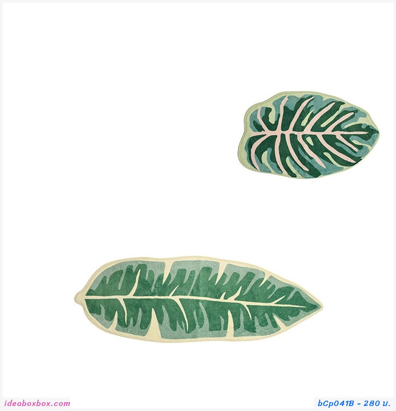 พรมเช็ดเท้า พรมตกแต่ง พรมวางหน้าประตู  พรมไม้ด่าง Leaf Shape Floor Mat แบบสั้น