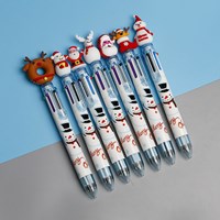 [พรีออเดอร์]ปากกาสิบสี-Christmas-Festival-(1-เซต-10-แท่ง)-สีฟ้า-snowman