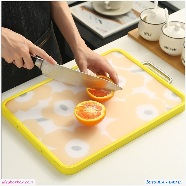เขียงยุคใหม่ cutting board ลาย Marimekko  สีแดงชมพู