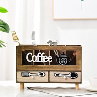 ที่จัดระเบียบมุมกาแฟ-เครื่องดื่ม-น่ารัก-Retro-wooden-โทนสีน้ำตาล