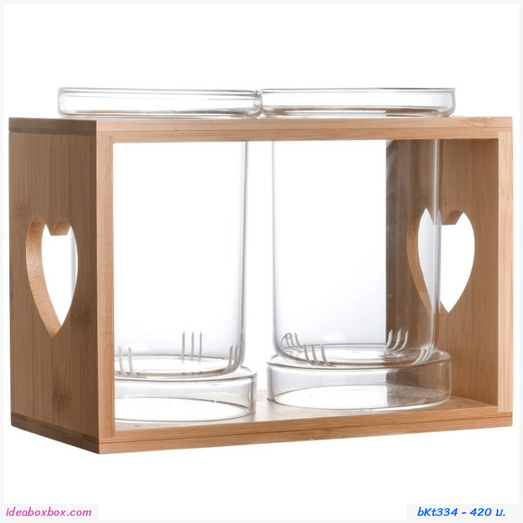 ที่ใส่ช้อนส้อม Japanese chopstick holder  glass transparent  แบบใส (แบบสองแก้ว)