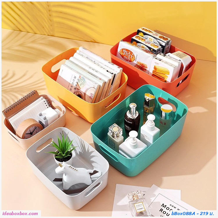 กล่องจัดระเบียบของใช้ Japan Storage basket Set A colorful(เซต 4 ใบ)