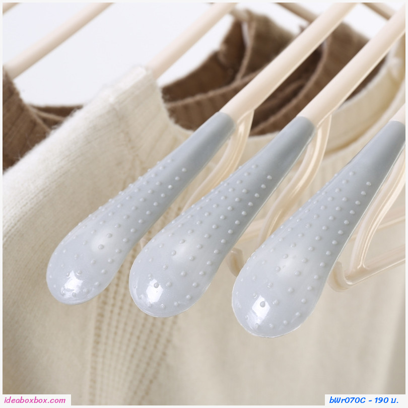 ไม้แขวนเสื้อ ปรับรูปทรงได้ รุ่นยาว สีเขียว(แพค10ชิ้น)