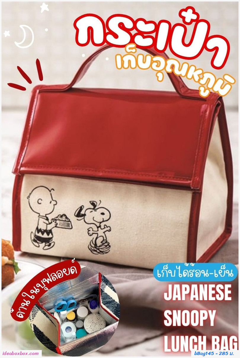 س çҹ Japanese Snoopy lunch bag