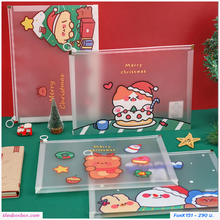 [] Christmas file bag ͧ PVC A4 իԻ xmas (ᾤ 12 )