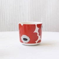 แก้วกาแฟ-ไม่มีหู-Handleless-Cup-Marimekko-สีแดงเทา
