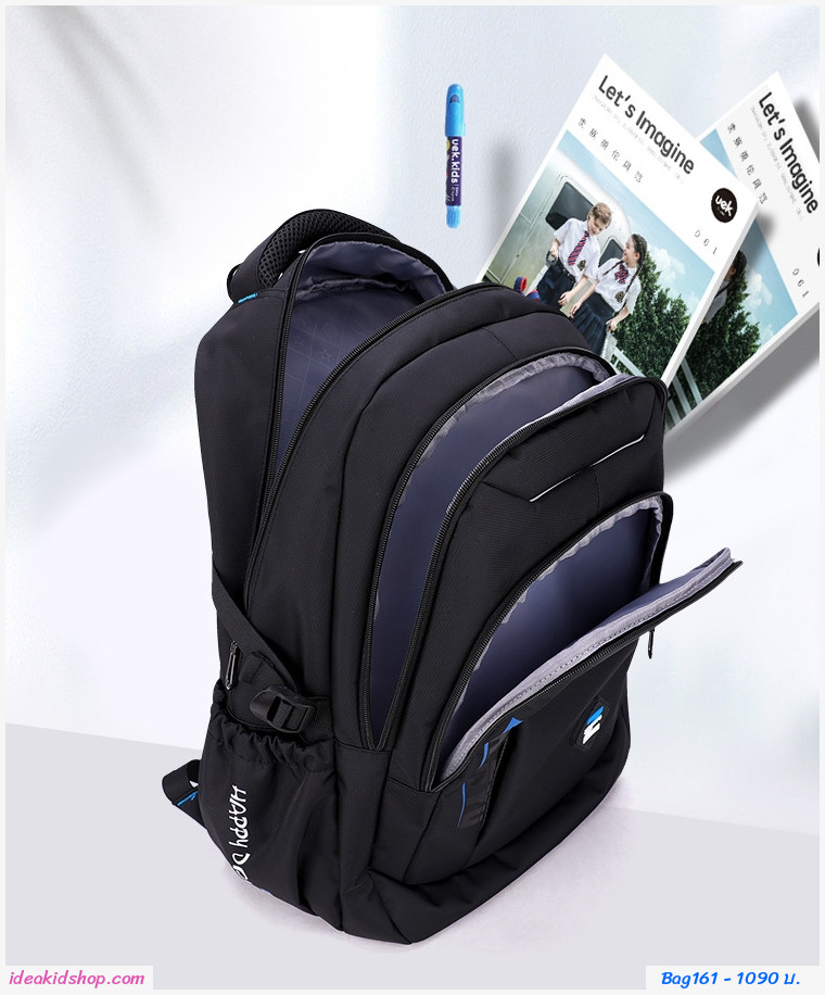 กระเป๋านักเรียนล้อลาก ZIRANYU สีดำ แบบ2ล้อ Bigwheel