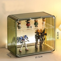 กล่องโชว์โมเดล-ฟิกเกอร์-Crystal-Box-Display-พร้อมบันไดโชว์-สีเขียว