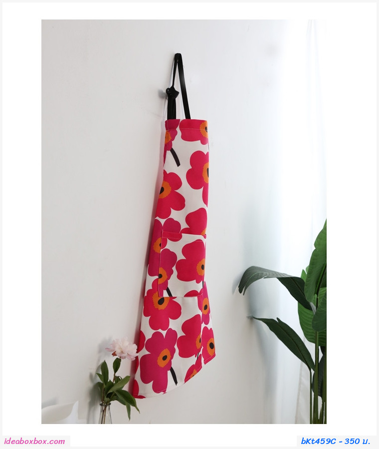 ผ้ากันเปื้อน เชฟทำอาหาร Marimekko แบบเชือกผูก สีเทา